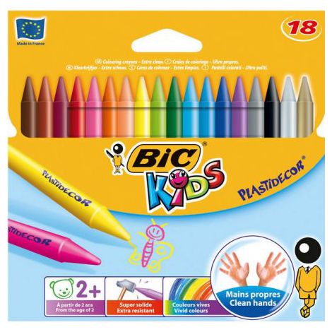 Kredki świecowe Bic Kids Plastidecor, 18 kolorów - 2